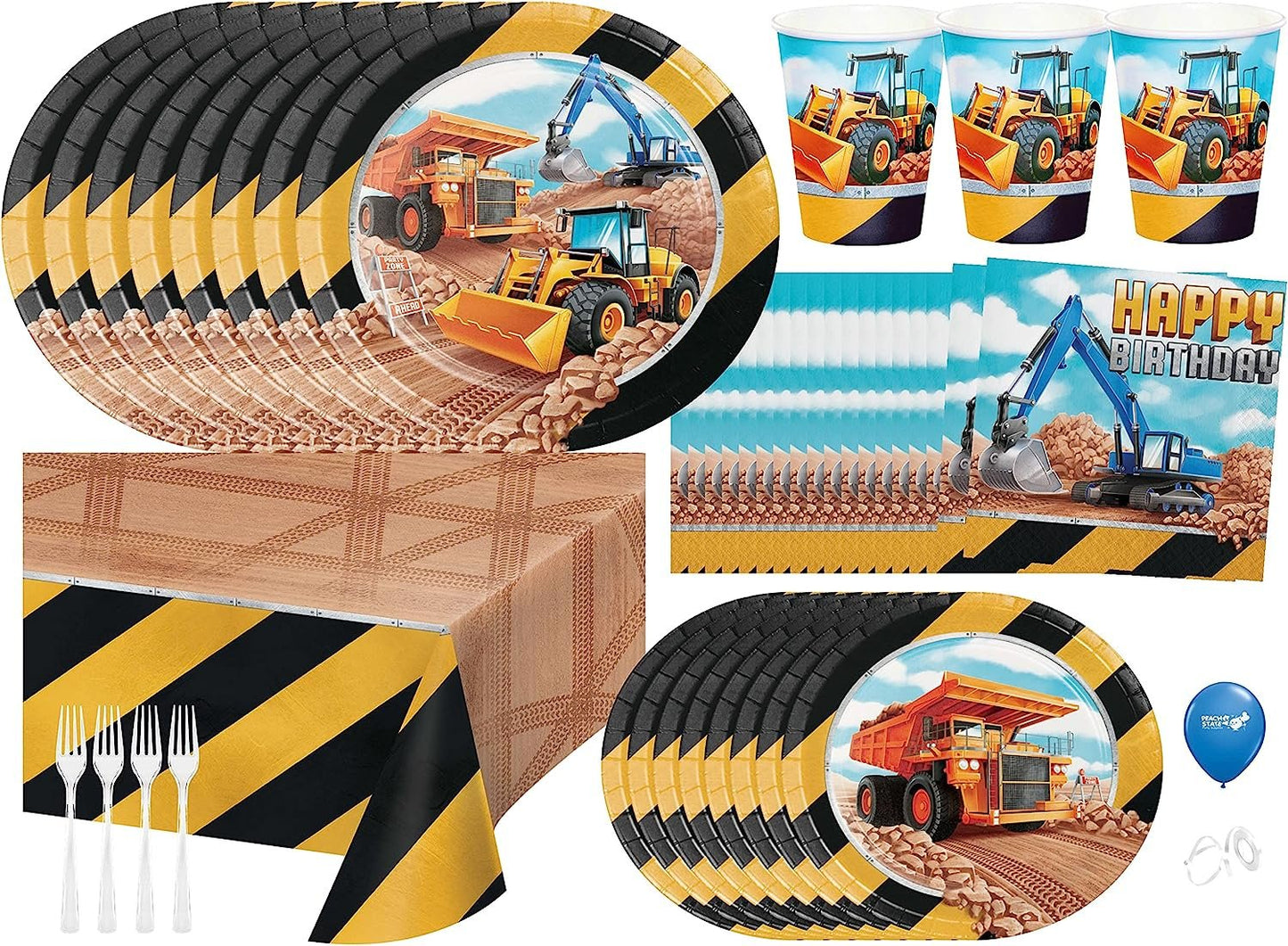 Big Dig Construction Birthday Party Supplies | Big Dig Construction Tableware| Big Dig Construction Decorations