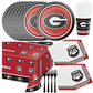 University of Georgia Party Supplies Pack with UGA Lunch Plates and UGA Napkins for 16 Guests