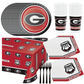 University of Georgia Party Supplies Pack with UGA Lunch Plates and UGA Napkins for 16 Guests
