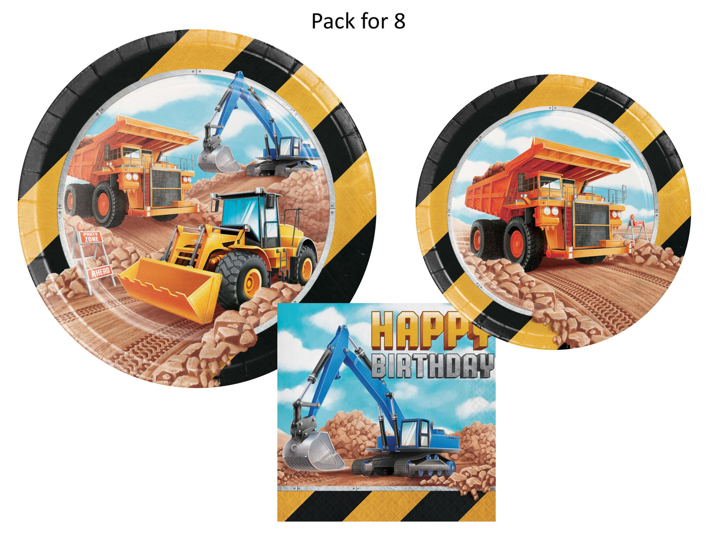 Big Dig Construction Birthday Party Supplies | Big Dig Construction Tableware| Big Dig Construction Decorations