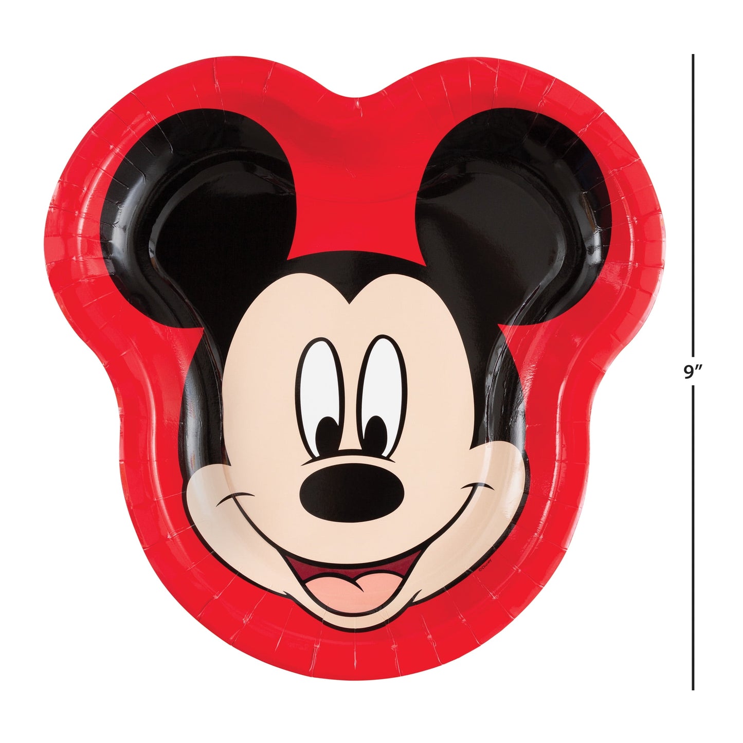 Mickey Mouse Shaped Paper Dinner Plates, 9in, 8ct