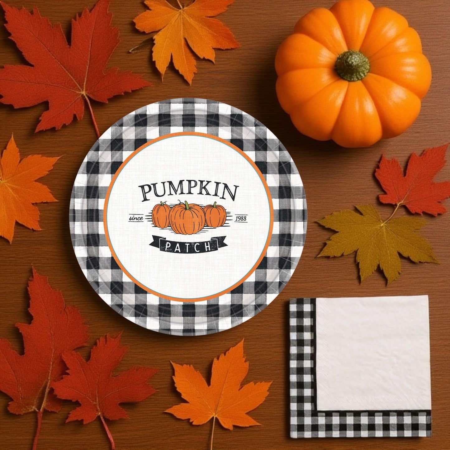 Fall Harvest Market Pumpkin Patch Fall Party Supplies Bundle - Serves 16