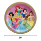 Amscan Multicolor Disney Princesses Round Paper Plates (7") Pack of 8 - Vibrant Party Tableware for Birthdays, Celebrations & Events
