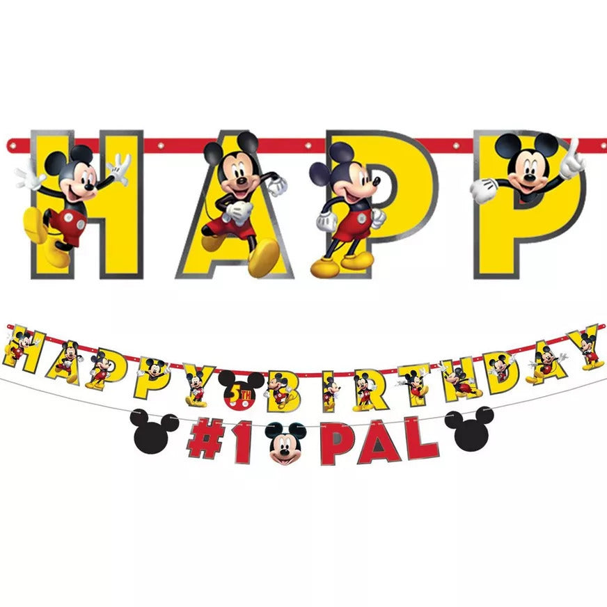Mickey Mouse Forever Jumbo Letter Happy Birthday Banner Kit - 10' x 9" & 6' x 4" -Pack of 2