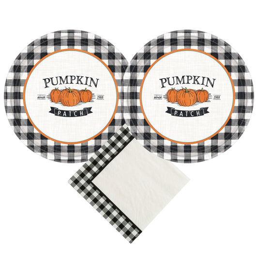 Fall Harvest Market Pumpkin Patch Fall Party Supplies Bundle - Serves 16