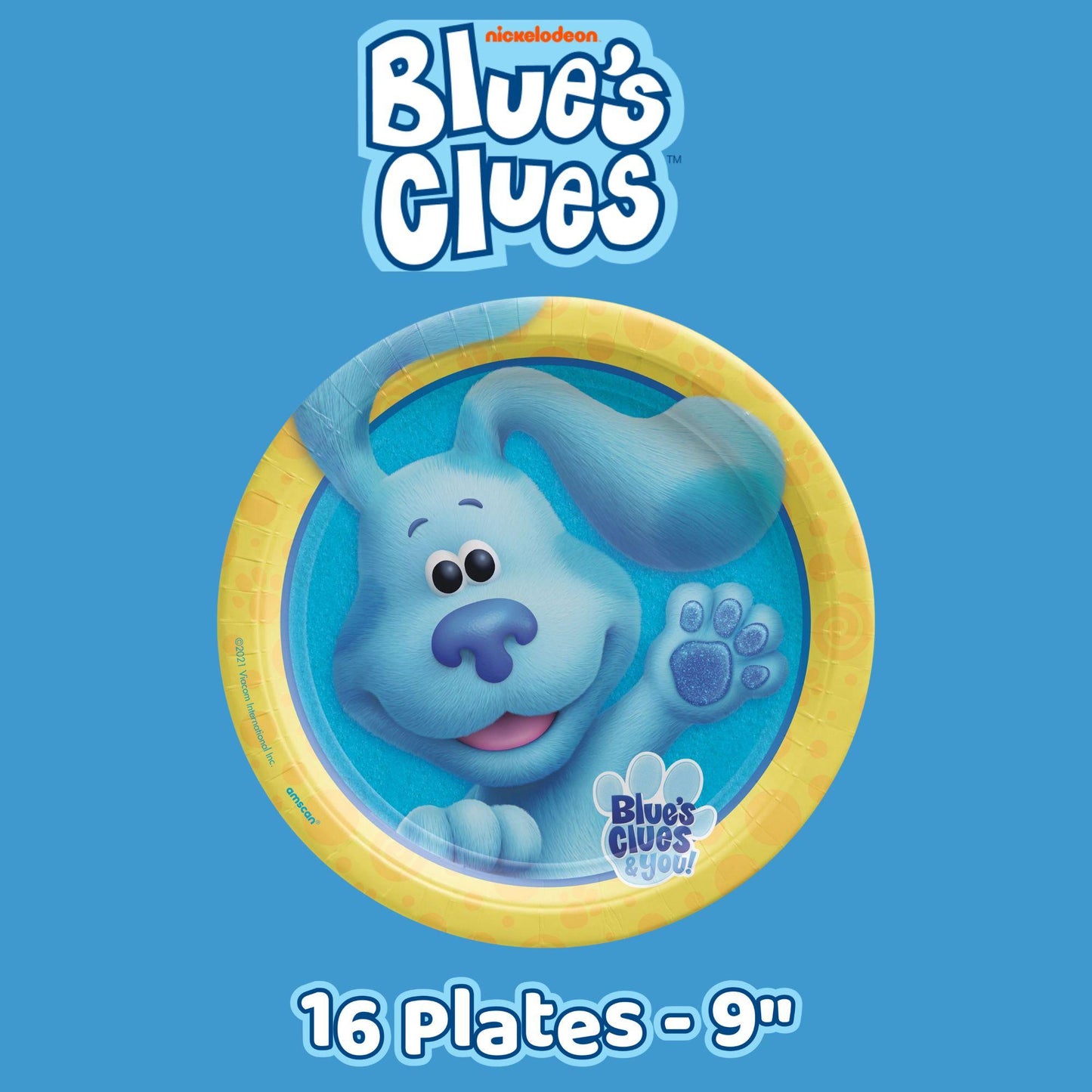 Blue's Clues and You! Birthday Party Supplies - Blue's Clues 9" Plates - 16ct