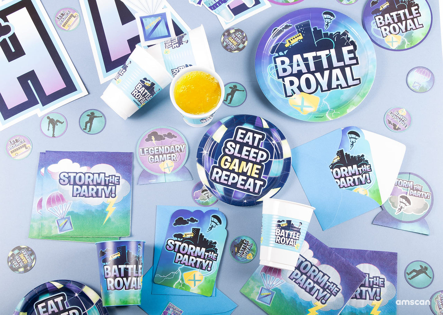 Battle Royal Party Plates 9" – Pack of 8 Durable Multicolor Paper Plates for Birthdays, Gaming Parties & Events