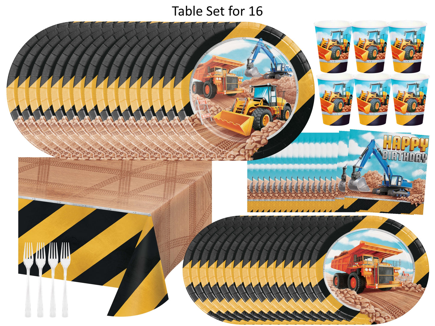 Big Dig Construction Birthday Party Supplies | Big Dig Construction Tableware| Big Dig Construction Decorations