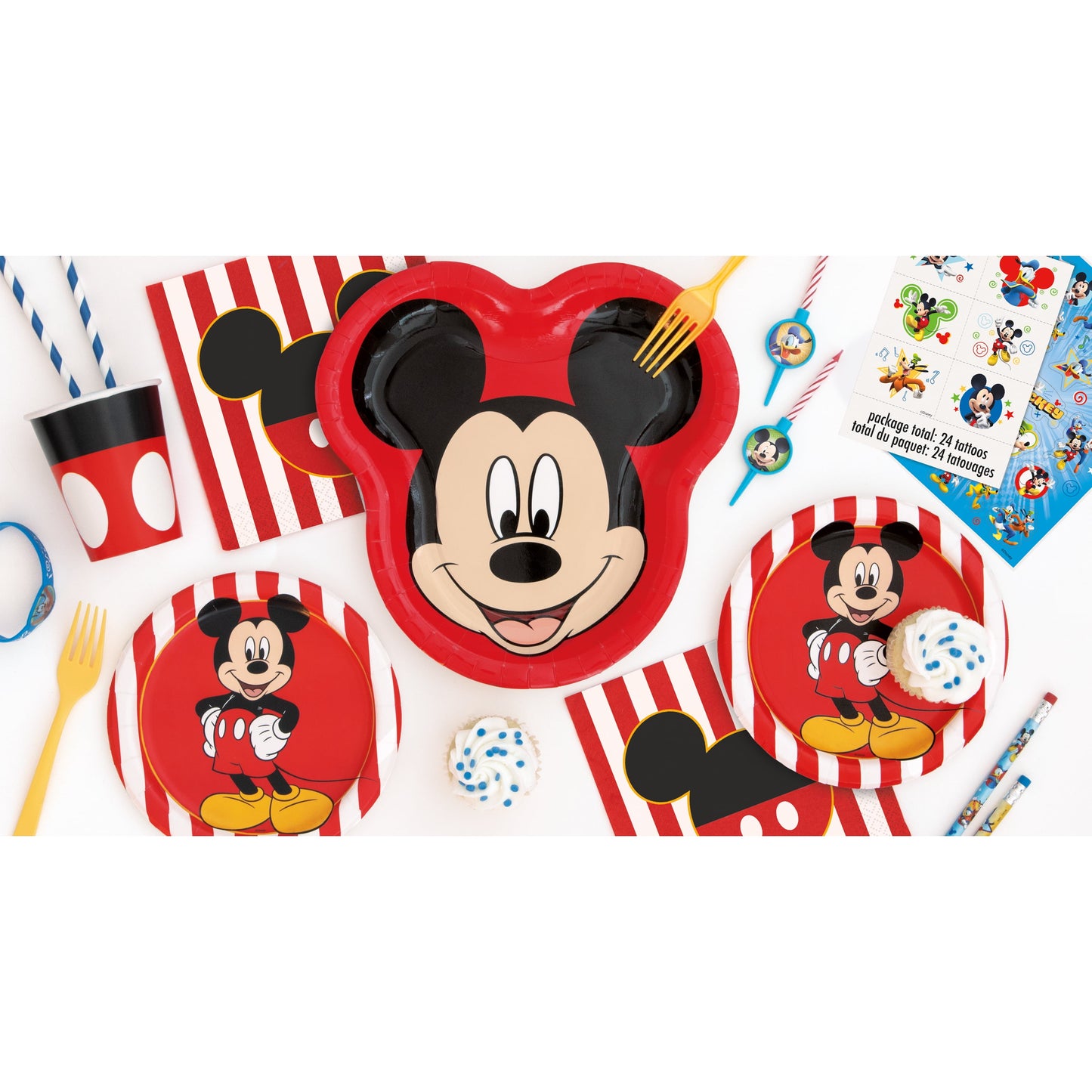 Mickey Mouse Shaped Paper Dinner Plates, 9in, 8ct