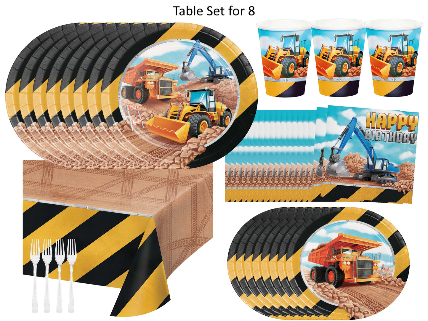 Big Dig Construction Birthday Party Supplies | Big Dig Construction Tableware| Big Dig Construction Decorations