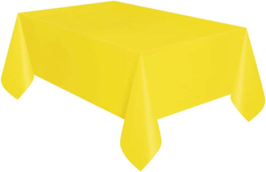 Unique 99153 Yellow Plastic Party Tablecloth, 54" x 108", 1Ct