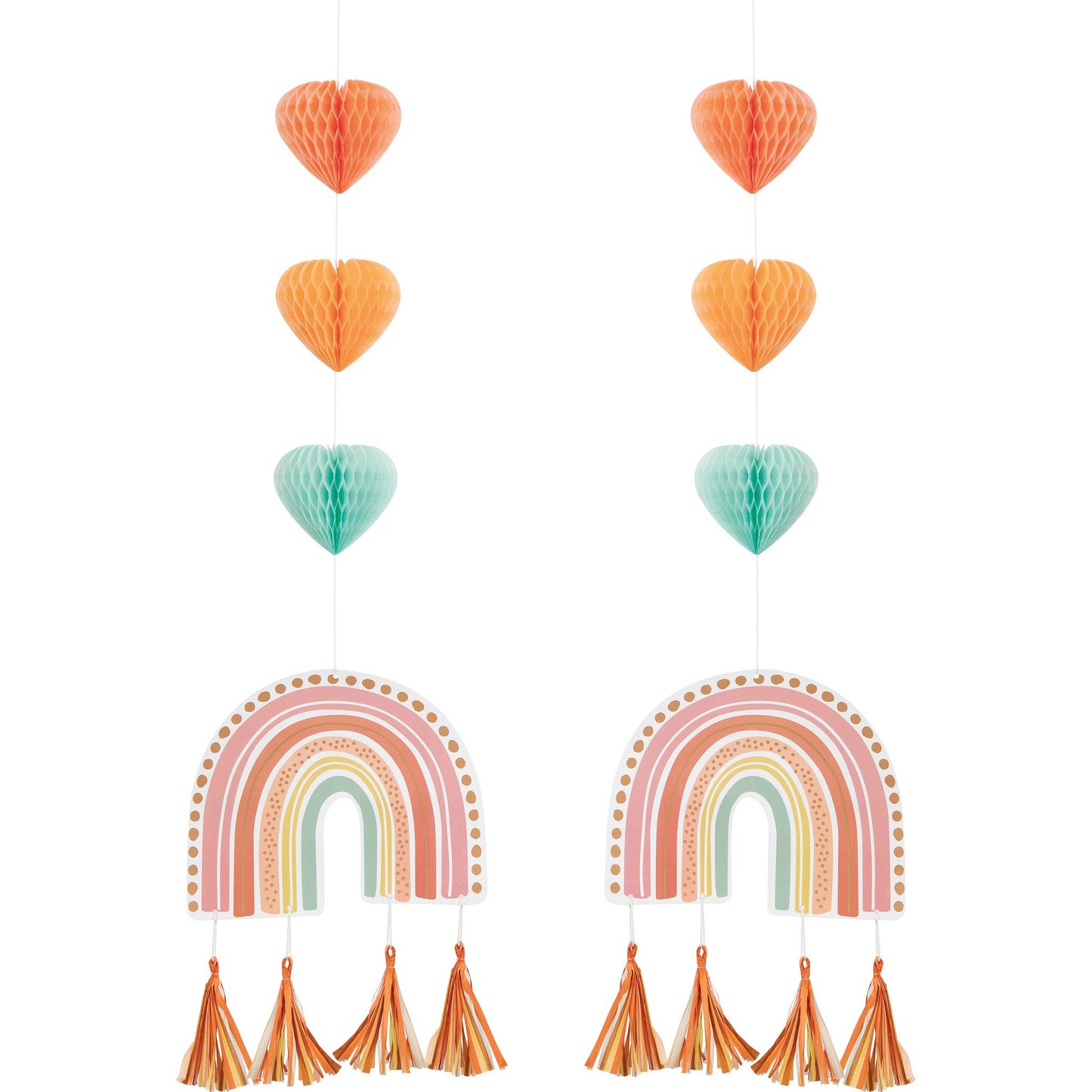 Boho Rainbow Hanging Cutouts w/ Tassels - 2ct