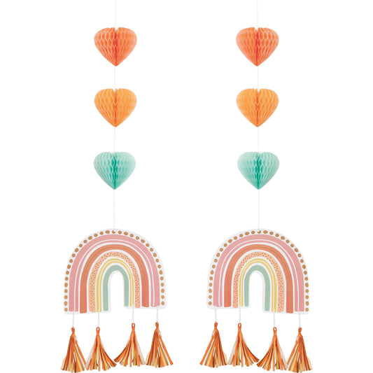 Boho Rainbow Hanging Cutouts w/ Tassels - 2ct