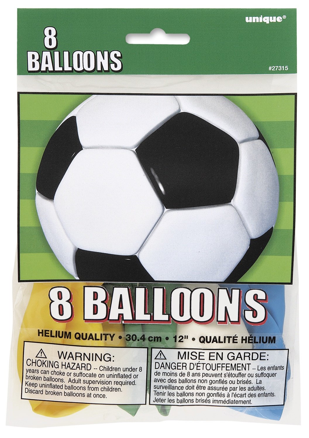 3D Soccer 12" Latex Balloons  - 8ct