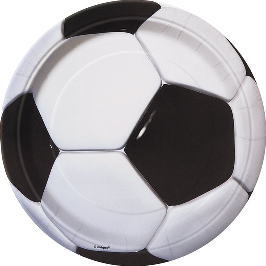 3D Soccer Round 7" Dessert Plates  - 8ct