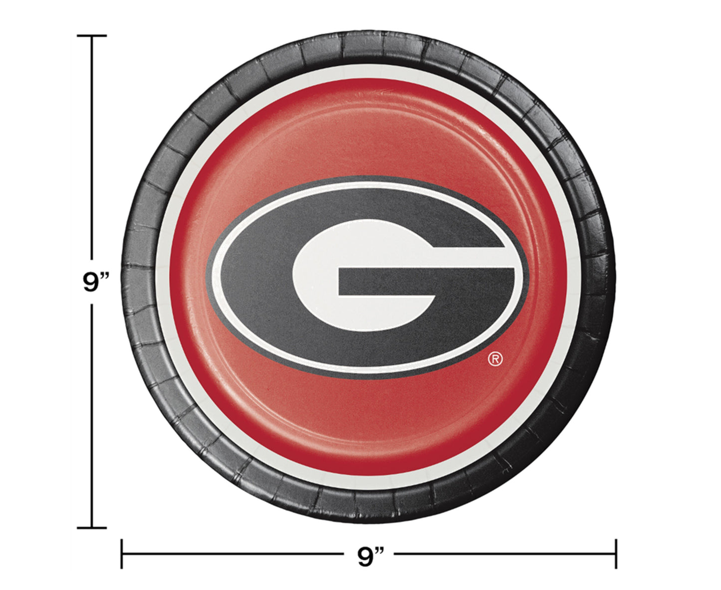 University of Georgia Party Supplies Pack with UGA Lunch Plates and UGA Napkins for 16 Guests