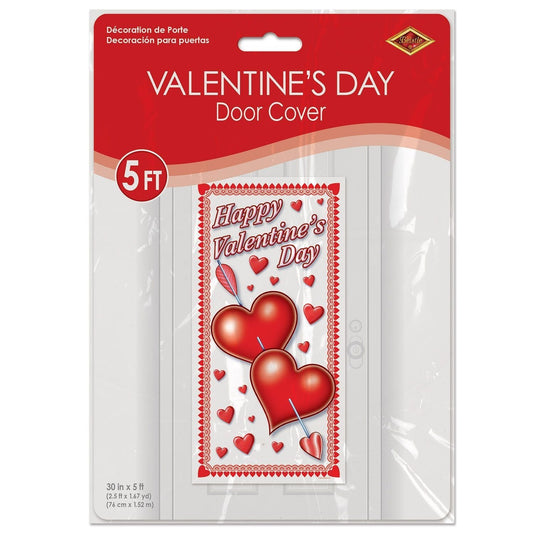 Beistle Happy Valentine's Day Plastic Door Cover - 5ft x 30"