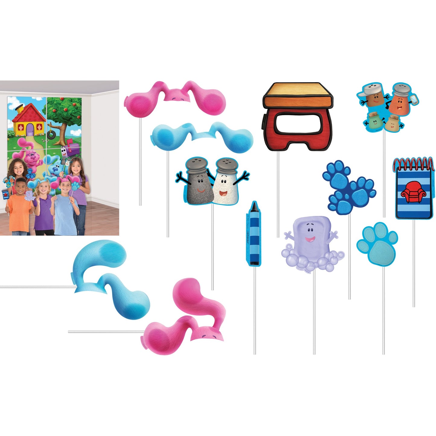 Blue's Clues Scene Setter with Props Photo Booth Kit - 16 Pieces