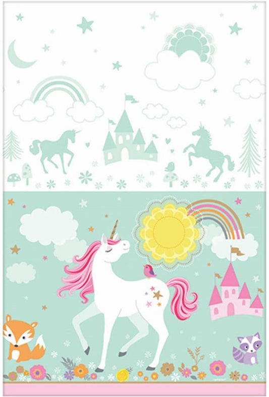 Magical Unicorn Birthday Plastic Table Cover - 54" x 96"