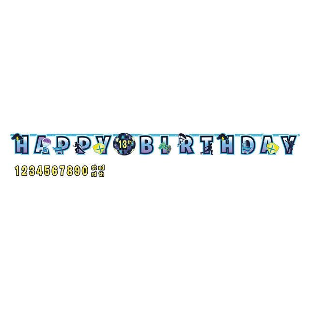 Fortnite Battle Royale "Add an Age" Jumbo Happy Birthday Banner Kit -10.5ft x 10"