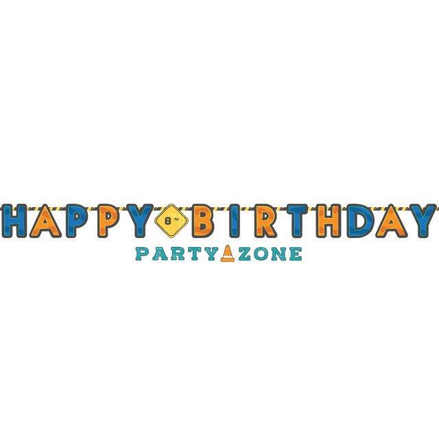 Construction Party "Add an Age" Jumbo Happy Birthday Banner Kit, 10ft, 2 Pieces