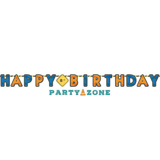 Construction Party "Add an Age" Jumbo Happy Birthday Banner Kit, 10ft, 2 Pieces