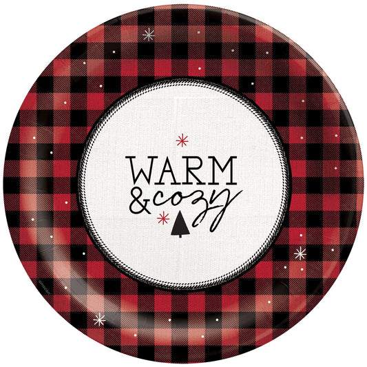 Warm & Cozy Holiday 10" Paper Dinner Plates - 20ct