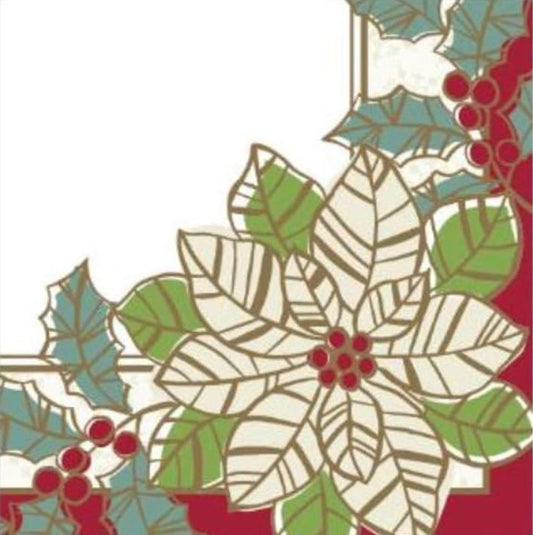 Elegant Holly Luncheon Napkins - 50ct