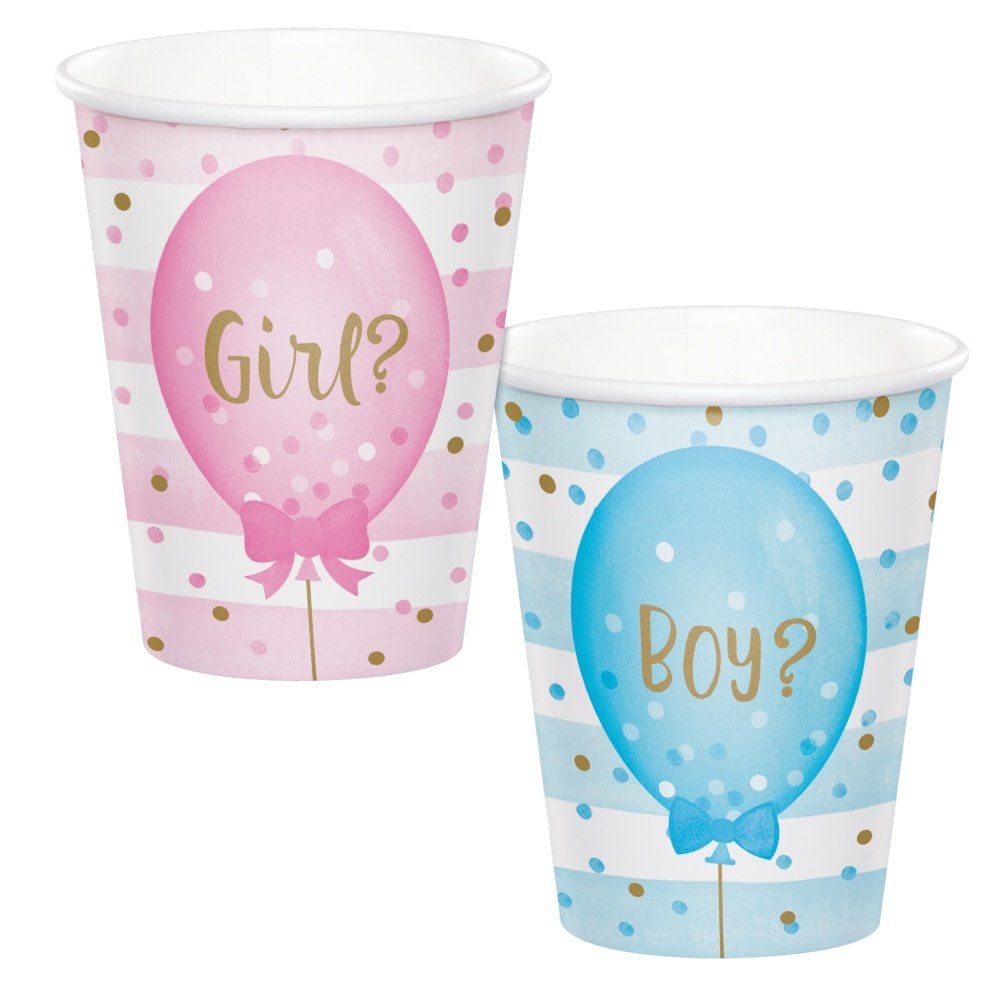 Gender Reveal Balloons 9oz Paper Hot/Cold Cups - 8ct