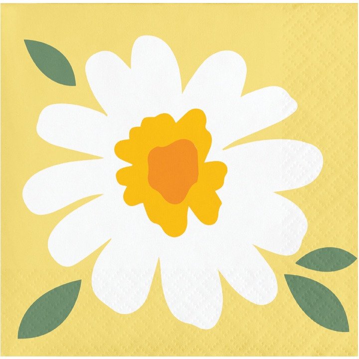 Sweet Daisy Paper Beverage Napkins - 16ct