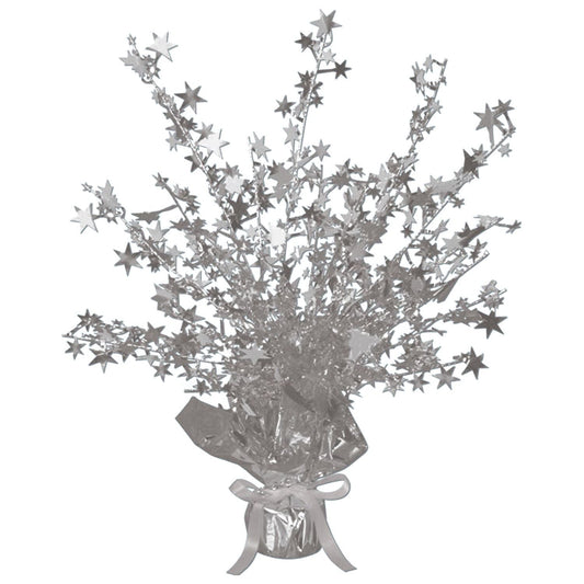 Beistle Silver Star Gleam 'N Burst Table Centerpiece Decoration - 15"