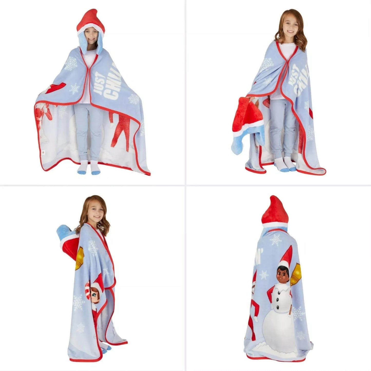 The Elf on the Shelf Plush Christmas Throw Blanket Wrap & Cozy Hat Hoodiwink Set