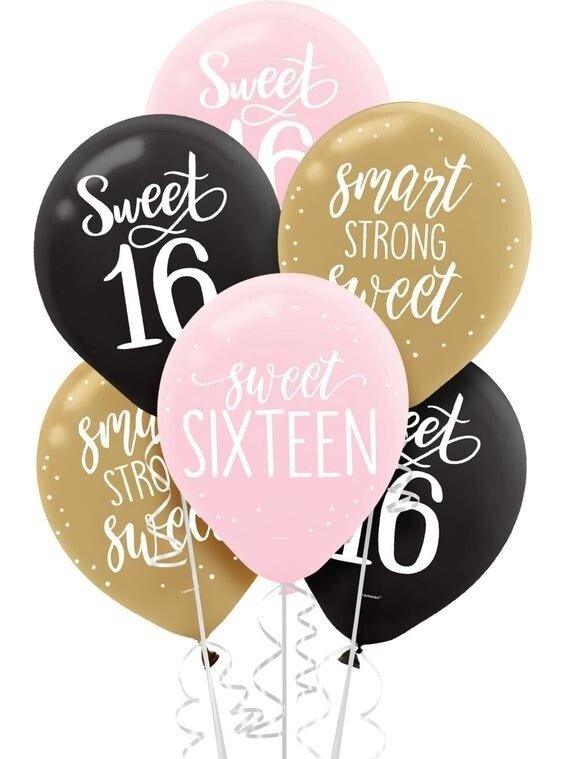 Sweet Sixteen Latex Balloons Package - 15ct