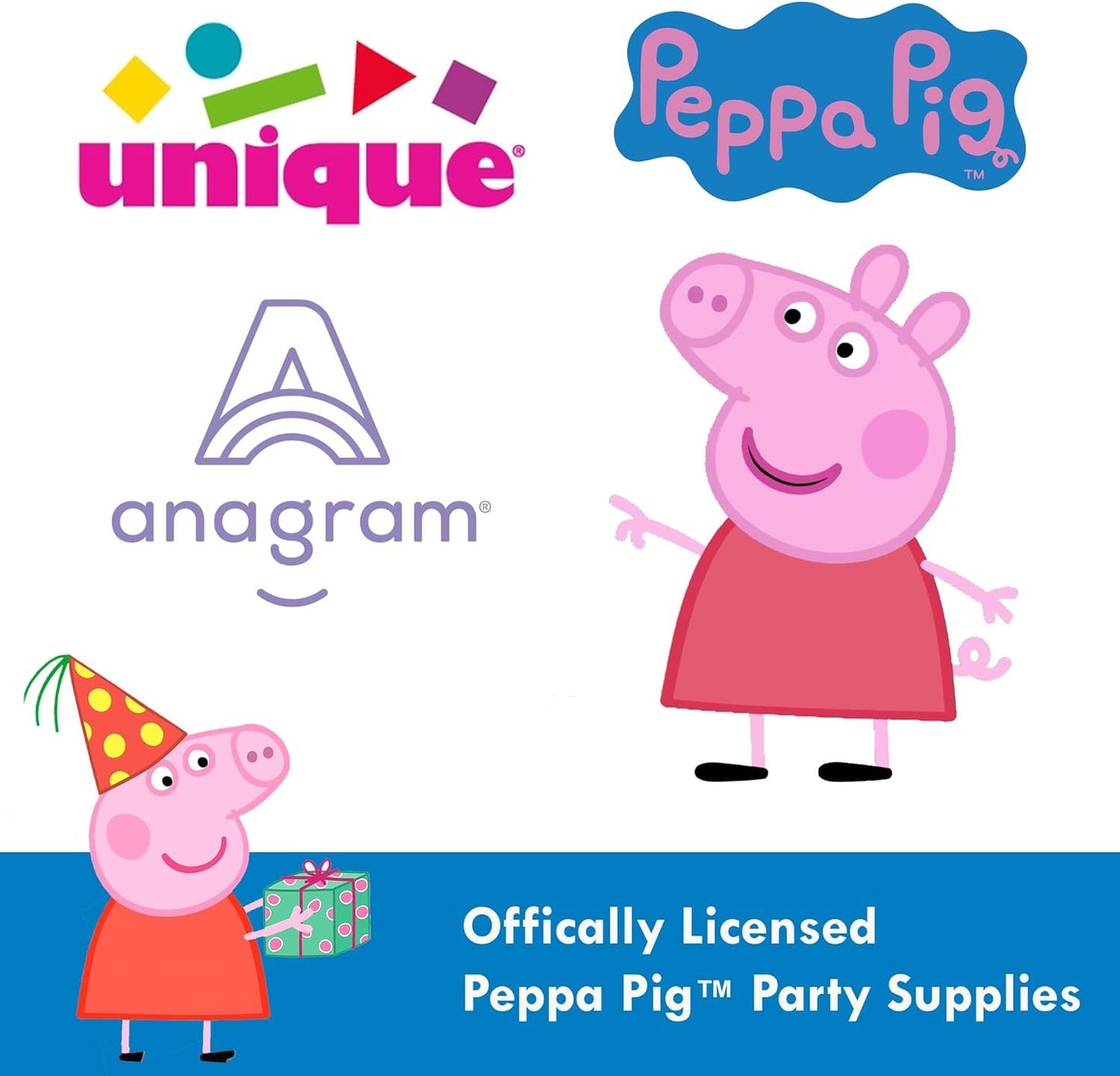 Peppa Pig Birthday Party Supplies Bundle | Peppa Pig Party Tableware | Peppa Pig Decorations | Peppa Pig Balloons