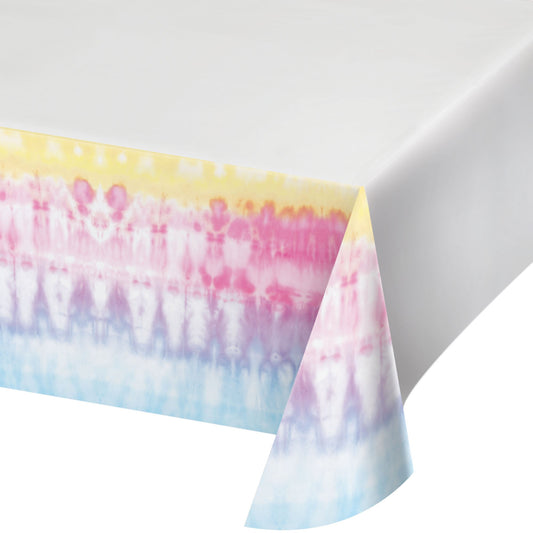 Tie Dye Party Paper Tablecover Border Print, 54" x 102" - 1ct