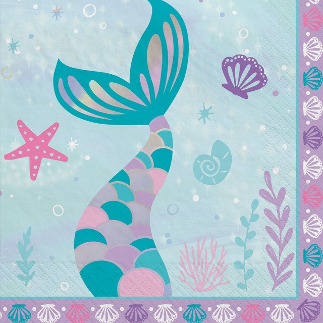 Shimmering Mermaids Luncheon Napkins - 16ct