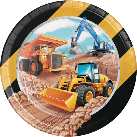 Big Dig Construction 9" Dinner Plate - 8ct