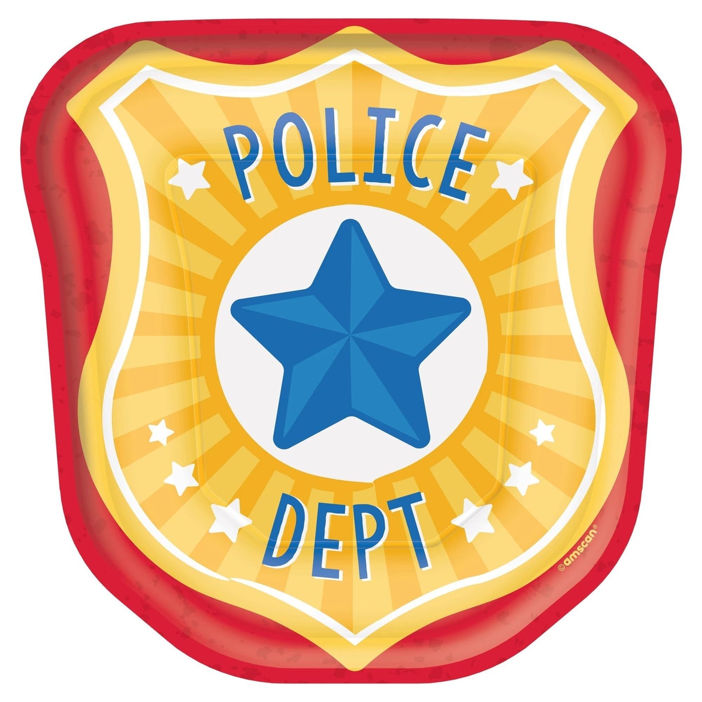 First Responders 7" Badge Shaped Paper Plates - 8ct