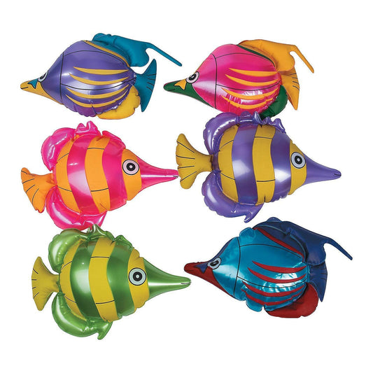 Inflatable 14 inch Tropical Fish Toy - 12ct