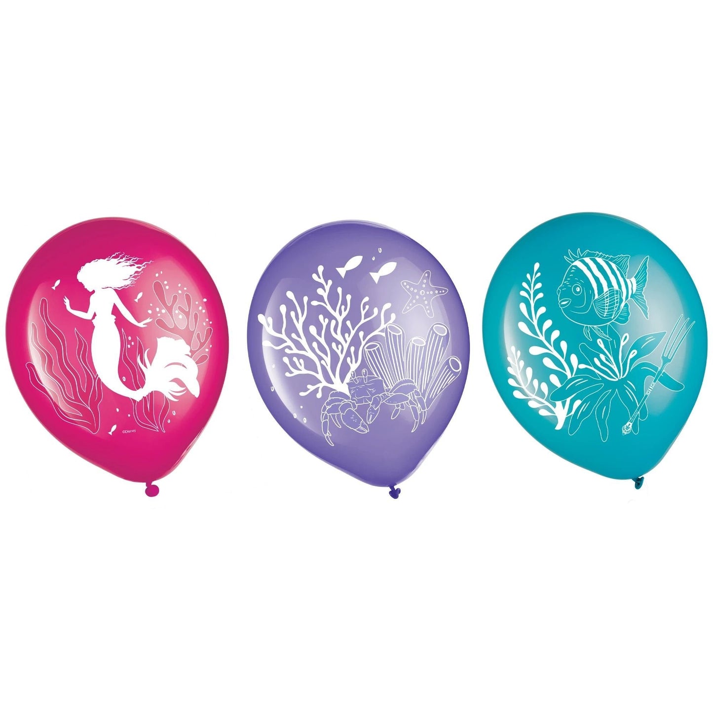 The Little Mermaid 12"  Latex Balloons - 6ct