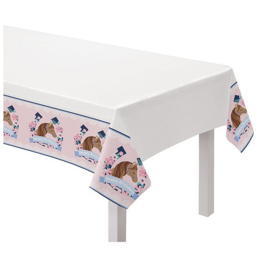 Saddle Up Horse Themed Party Plastic Table Cover - 54" x 96"