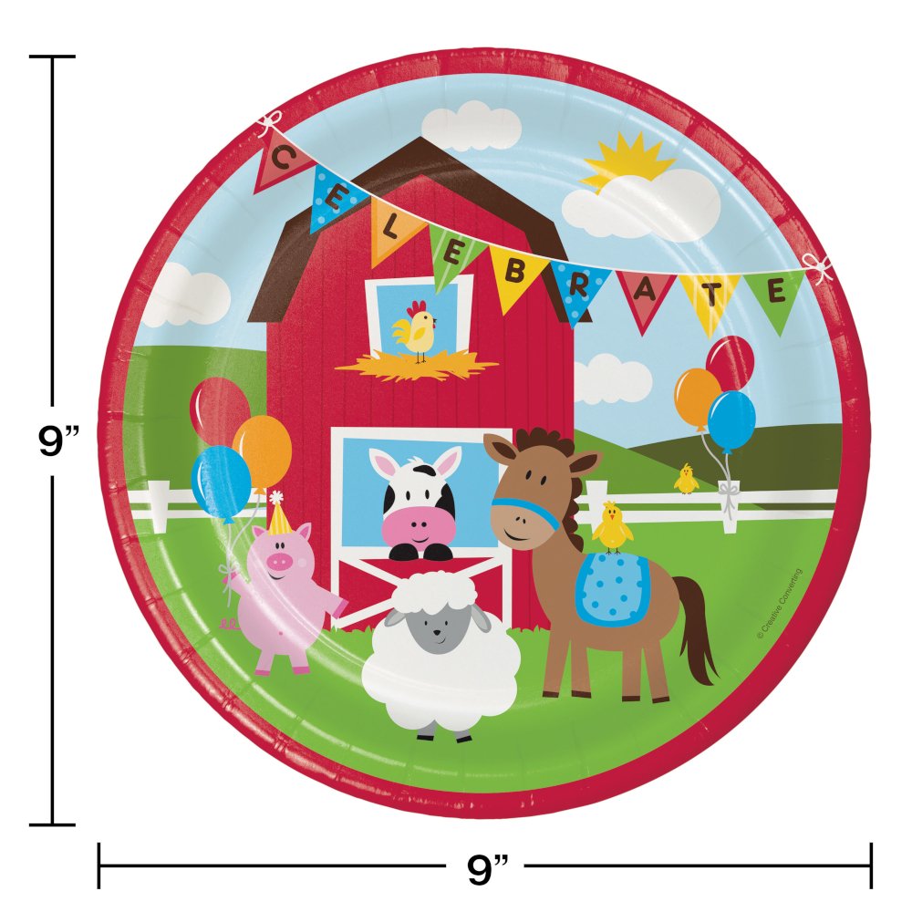 Farmhouse Fun 9" Paper Plates - 8ct