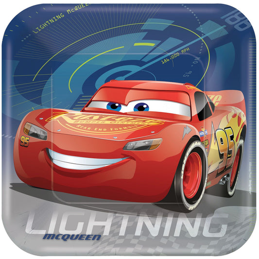 ©DISNEY CARS 3 9" Square Paper Plates - 8ct