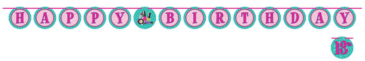 Sparkle Spa Happy Birthday Banner - 10ft