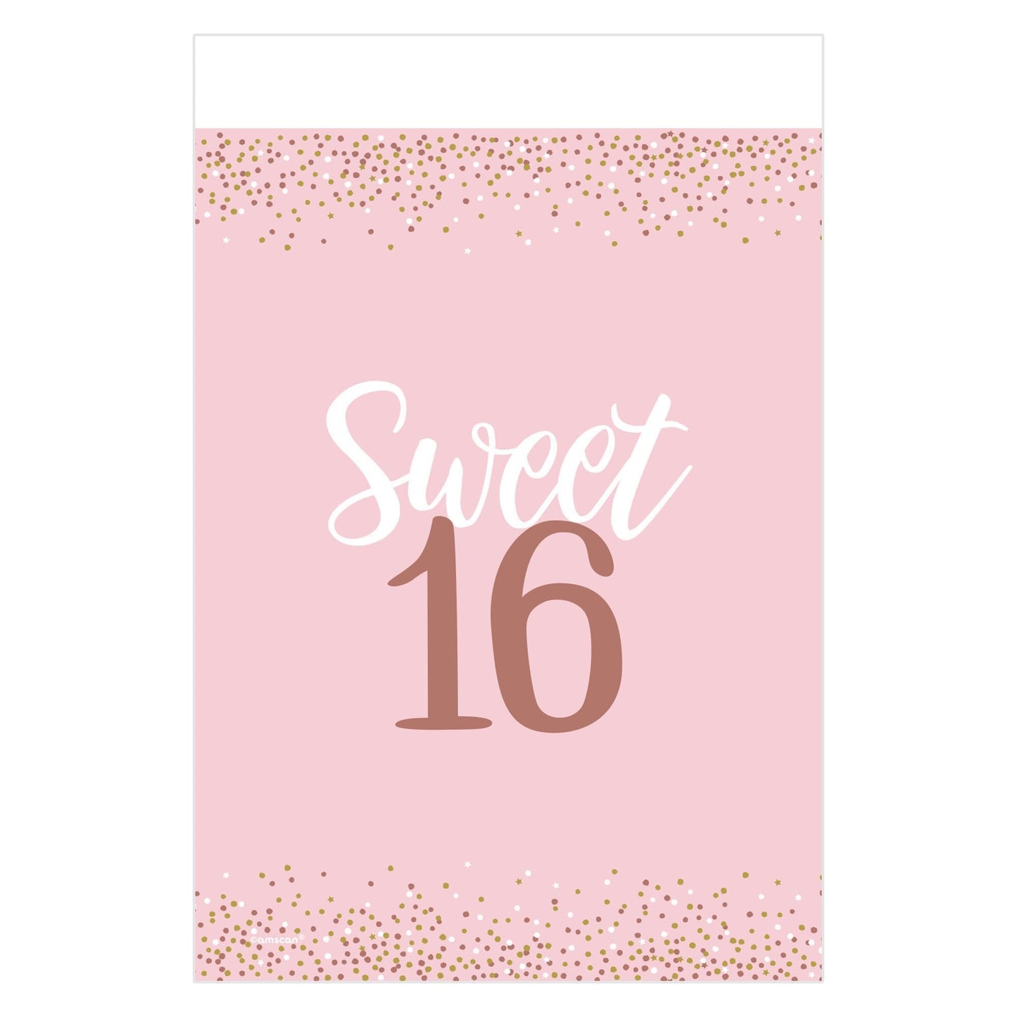 Blush Sweet Sixteen Plastic Table Cover - 54" x 102"