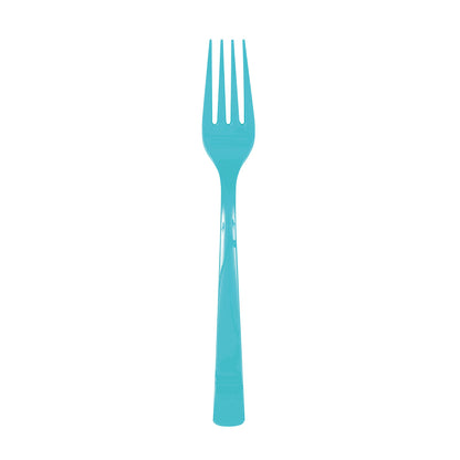 Terrific Teal Plastic Forks - 18ct