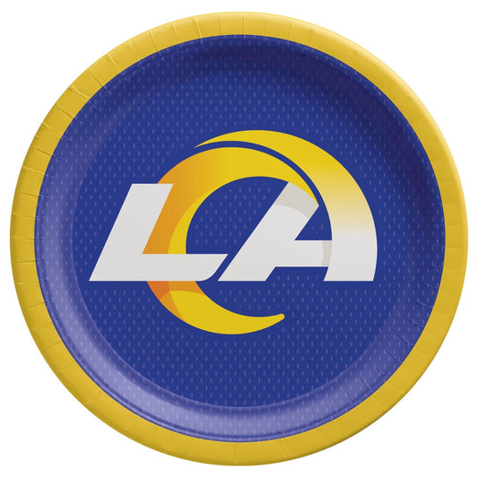 Los Angeles Rams 9" Round Plates - 8ct