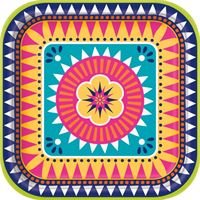 Boho Fiesta Square 9" Dinner Plates - 8ct