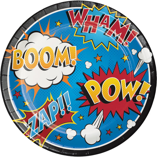 Superhero Slogans 9" Paper Plates - 8ct