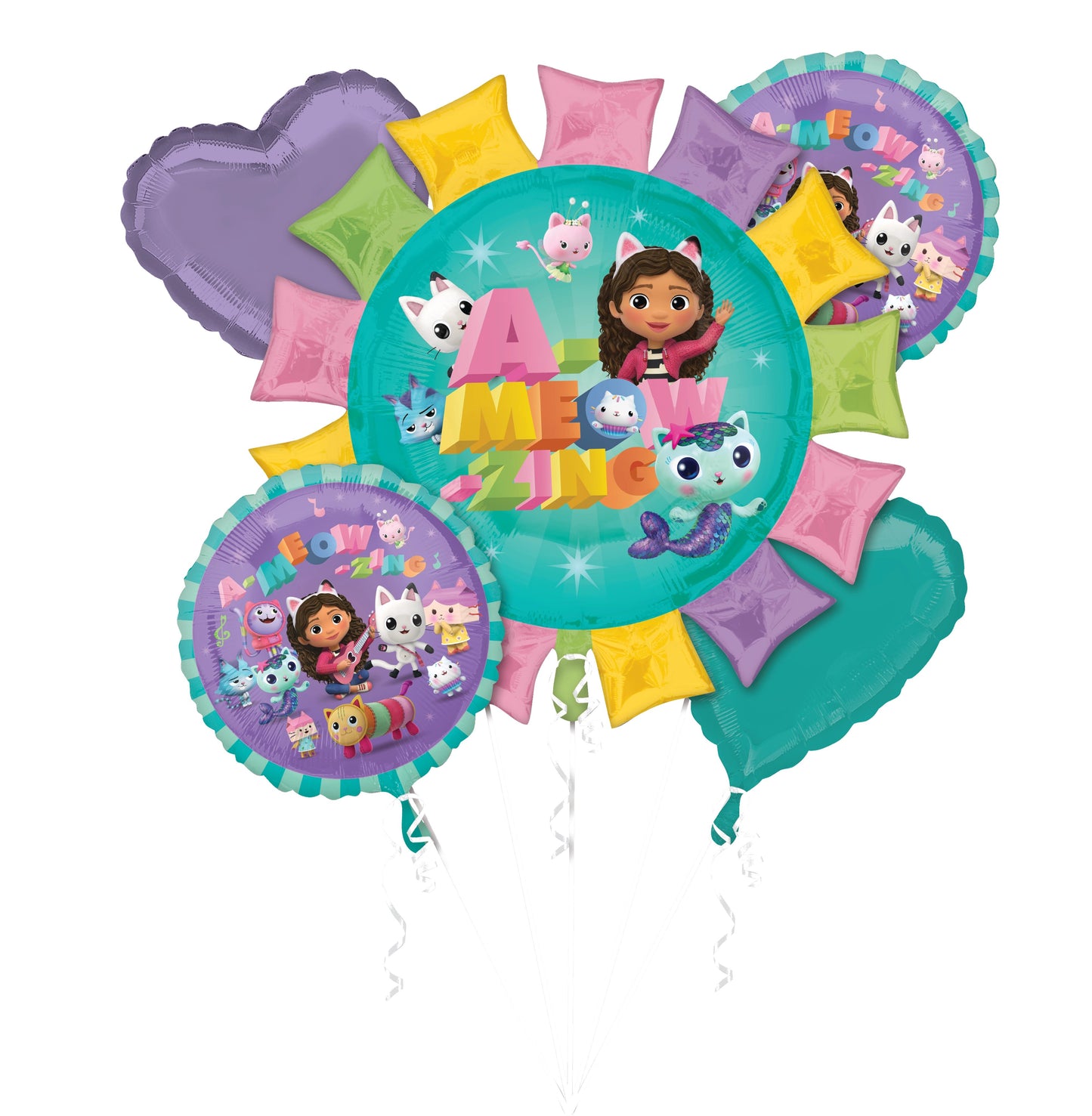 Gabby's Dollhouse Balloon Bouquet - 5pcs